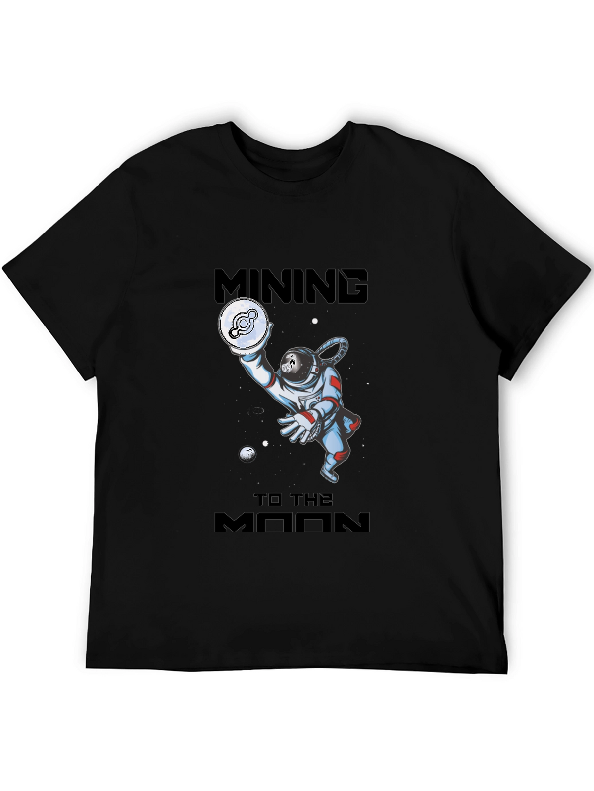 Mining To The Moon Black T-Shirt