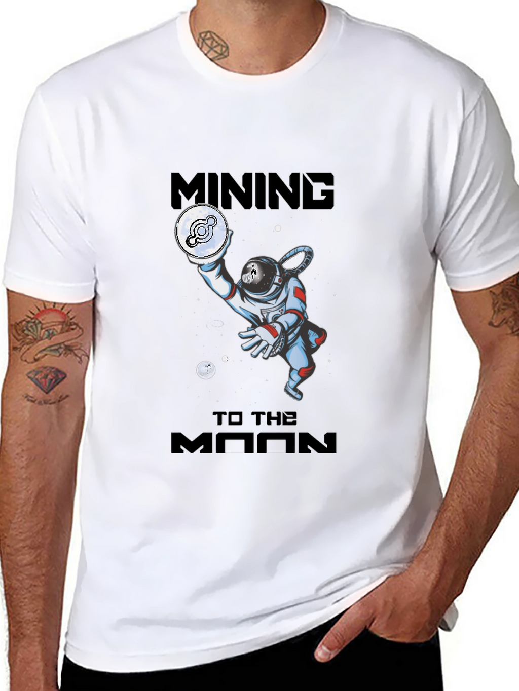 Mining To The Moon Black T-Shirt