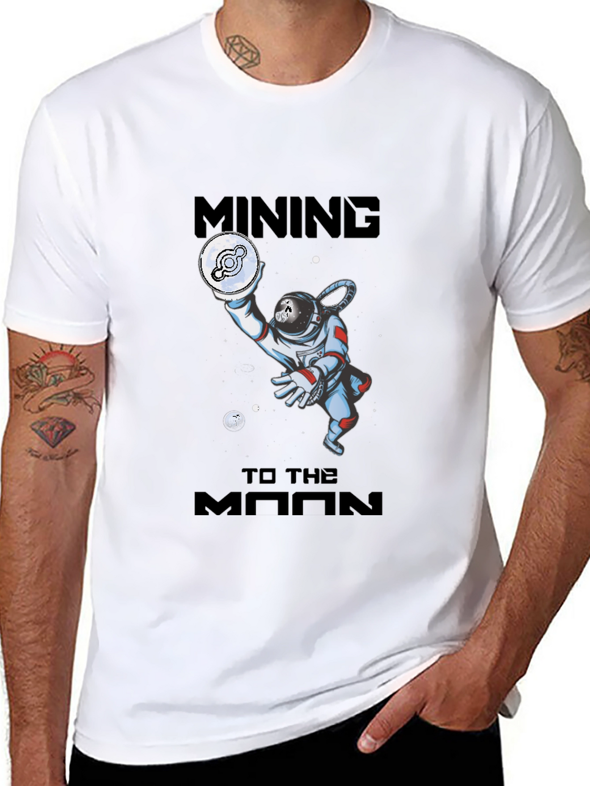 Mining To The Moon Black T-Shirt