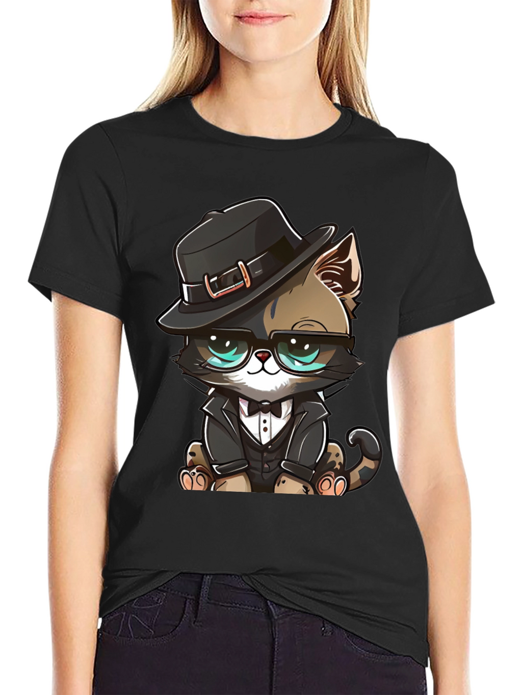 Dapper Cat T-Shirt: Cool Cat in a Suit!