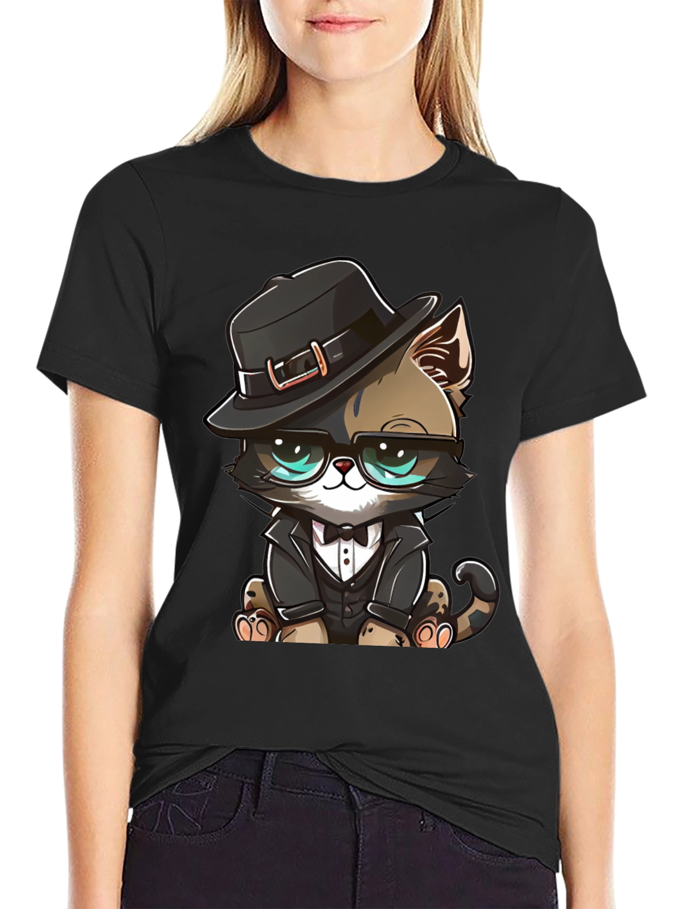 Dapper Cat T-Shirt: Cool Cat in a Suit!