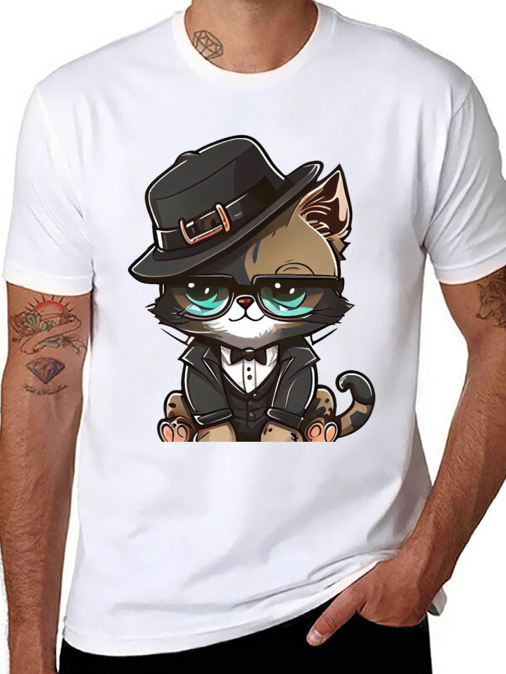 Dapper Cat T-Shirt: Cool Cat in a Suit!