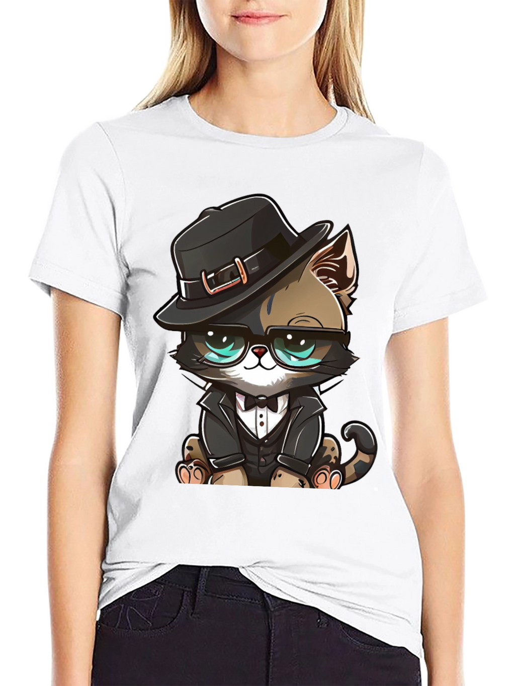 Dapper Cat T-Shirt: Cool Cat in a Suit!