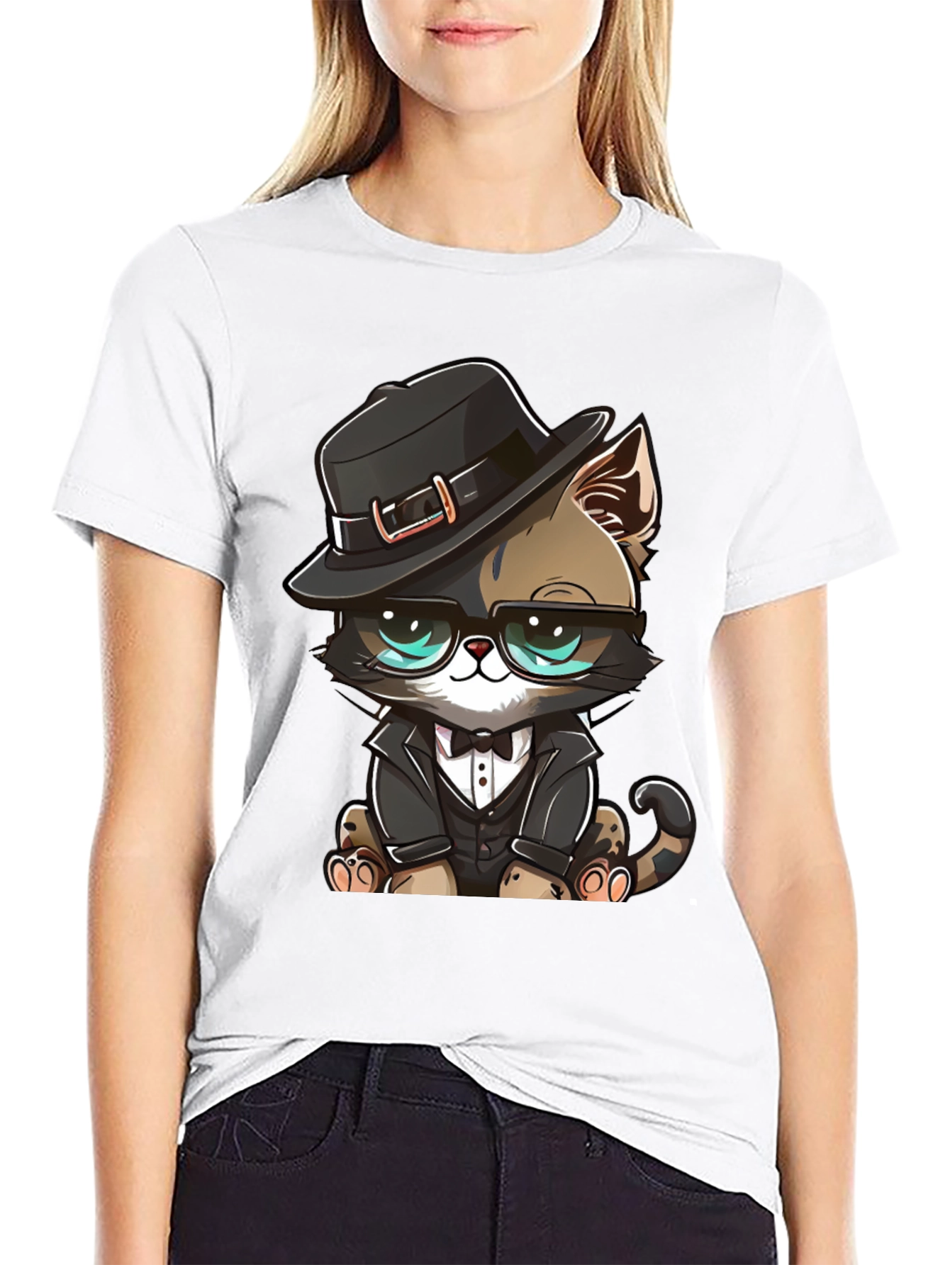 Dapper Cat T-Shirt: Cool Cat in a Suit!