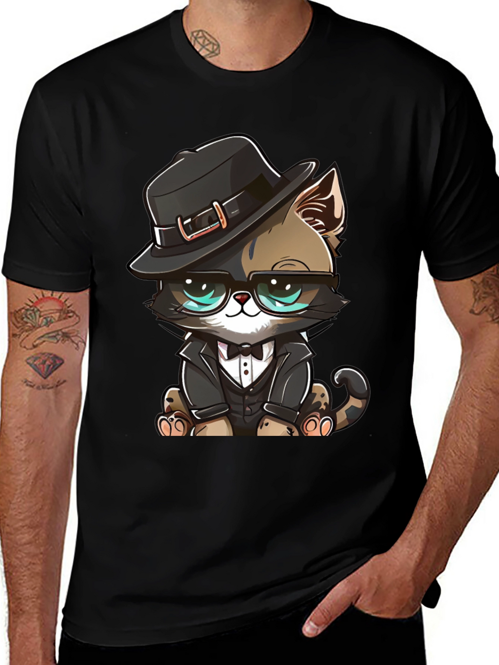 Dapper Cat T-Shirt: Cool Cat in a Suit!