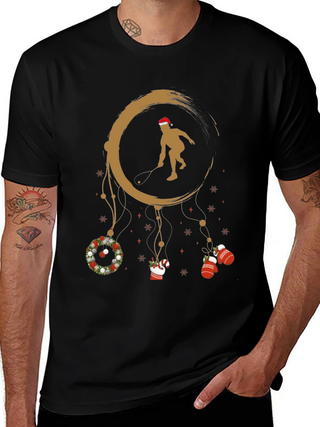 Festive Squash Player Graphic Tee