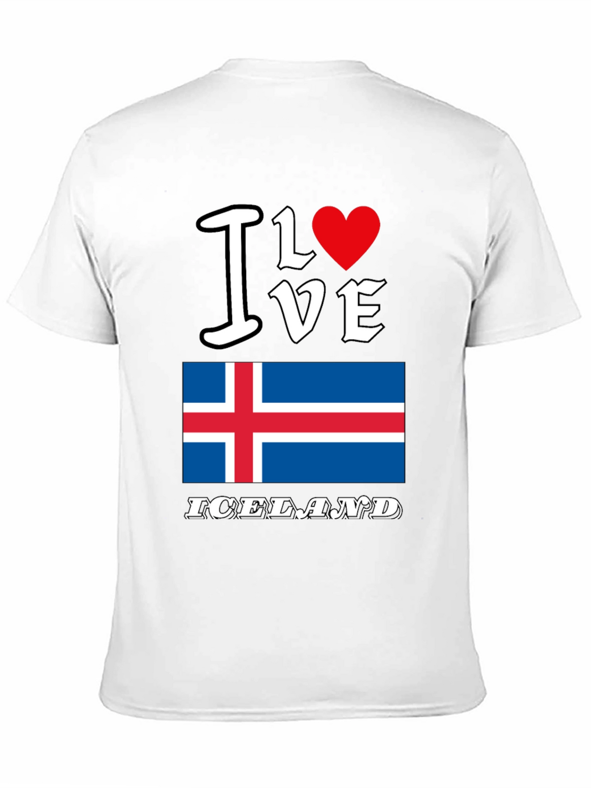 I Love Iceland T-Shirt Iceland Flag Tee
