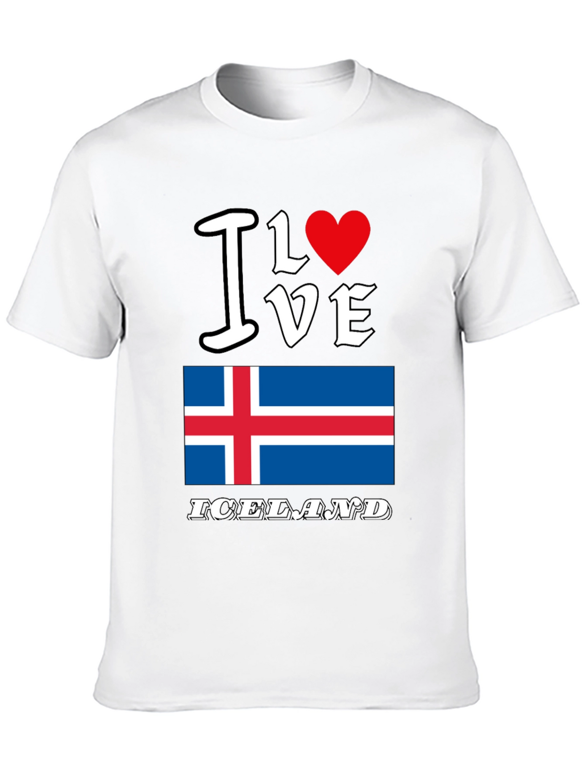 I Love Iceland T-Shirt Iceland Flag Tee