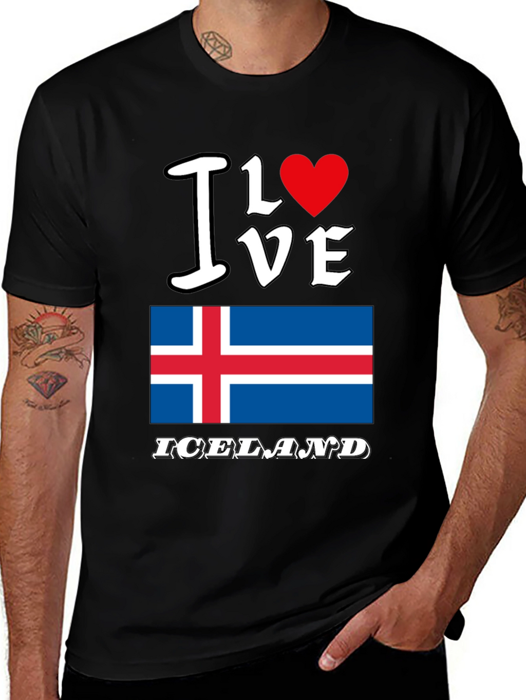 I Love Iceland T-Shirt Iceland Flag Tee