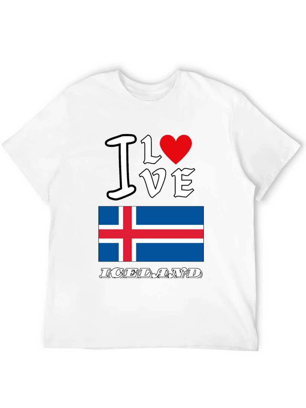 I Love Iceland T-Shirt Iceland Flag Tee