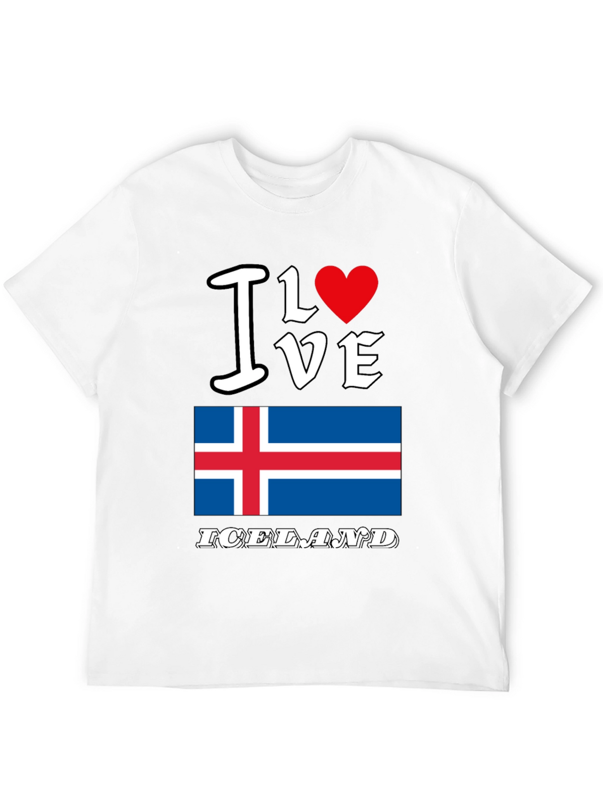 I Love Iceland T-Shirt Iceland Flag Tee