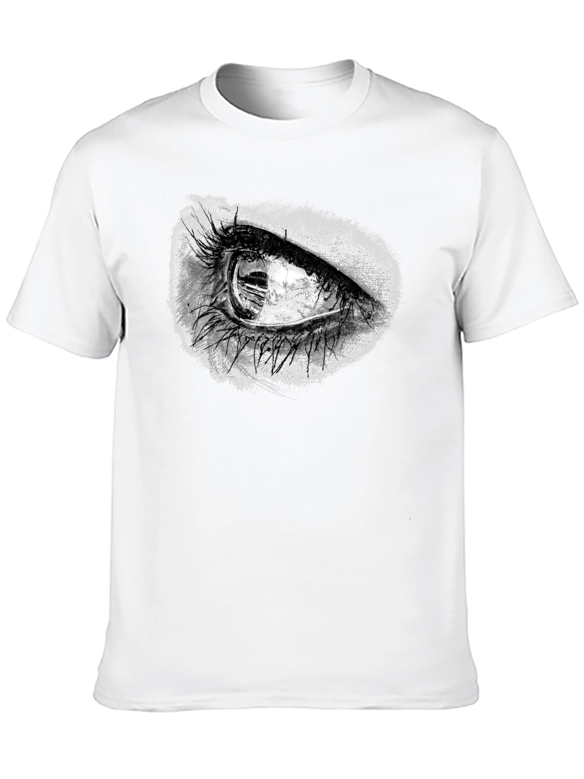 Eye Graphic T-Shirt - Black Crew Neck Tee