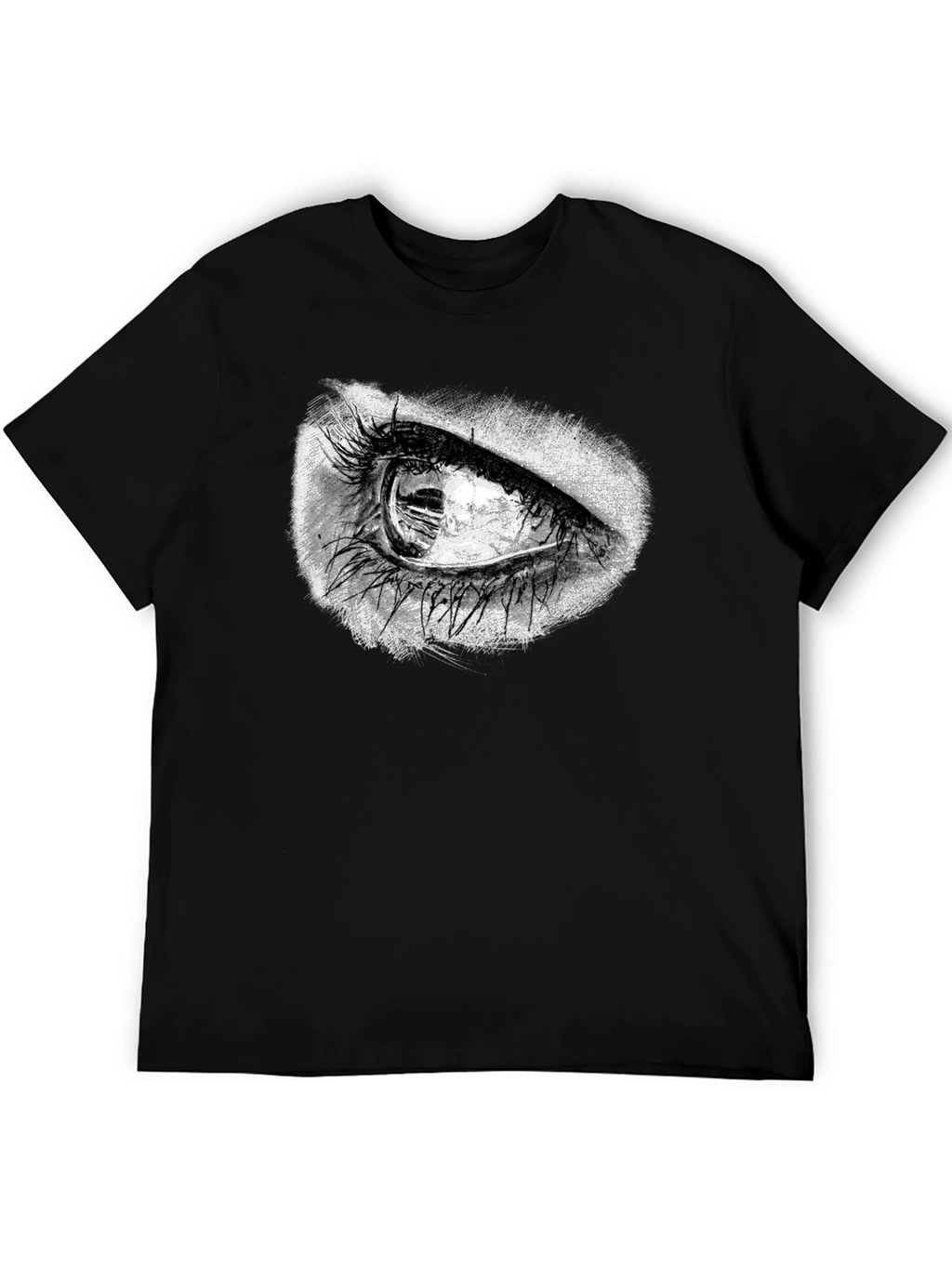 Eye Graphic T-Shirt - Black Crew Neck Tee