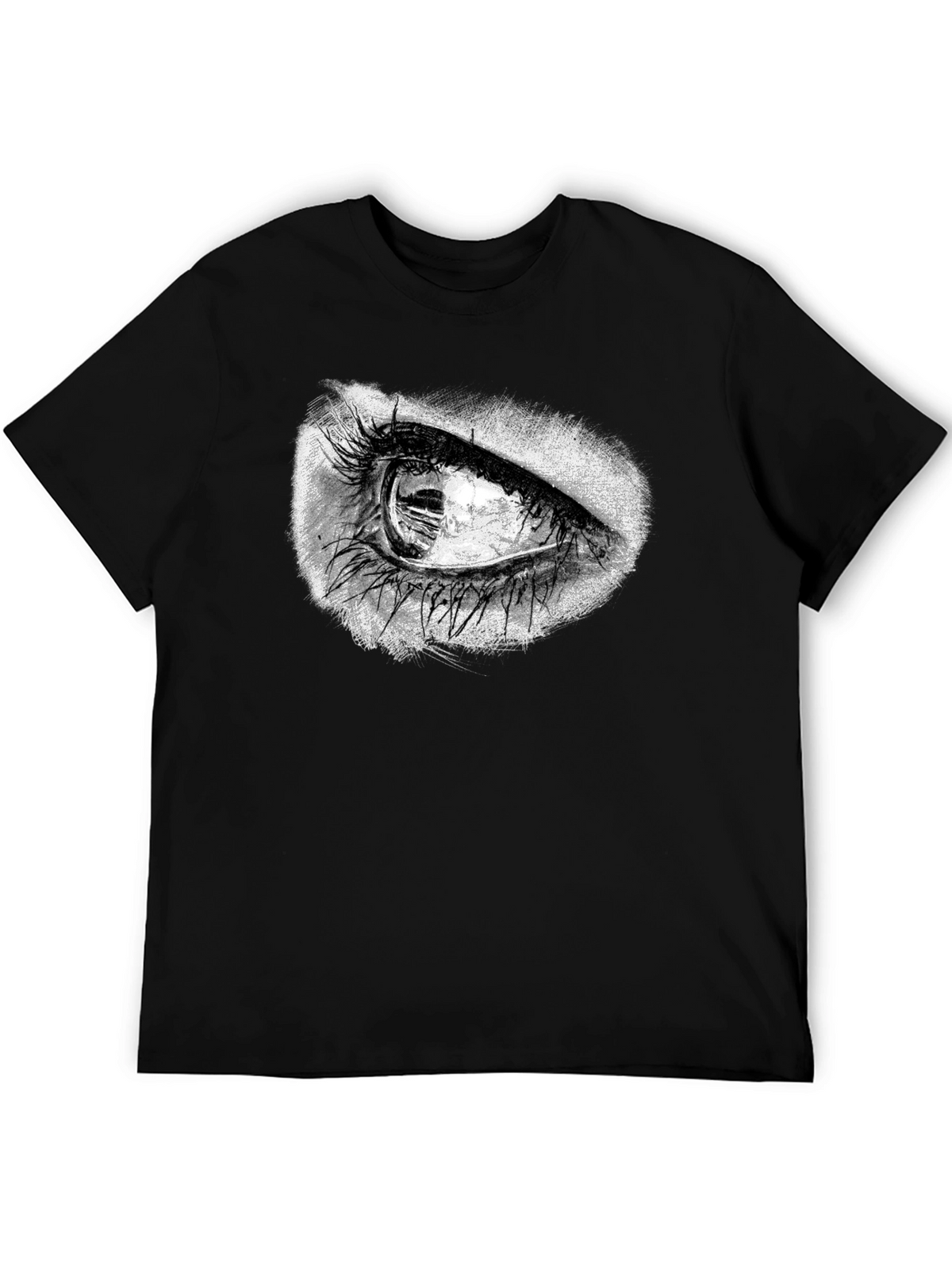 Eye Graphic T-Shirt - Black Crew Neck Tee