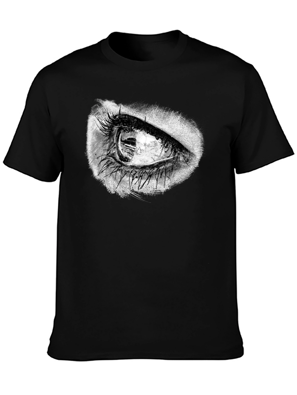 Eye Graphic T-Shirt - Black Crew Neck Tee