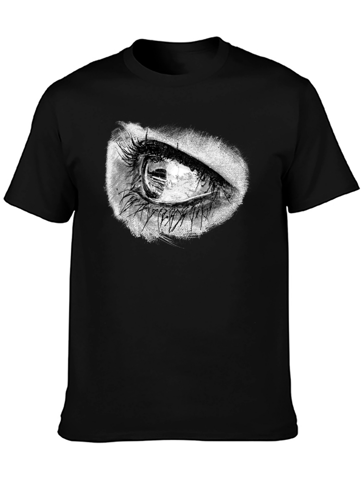 Eye Graphic T-Shirt - Black Crew Neck Tee