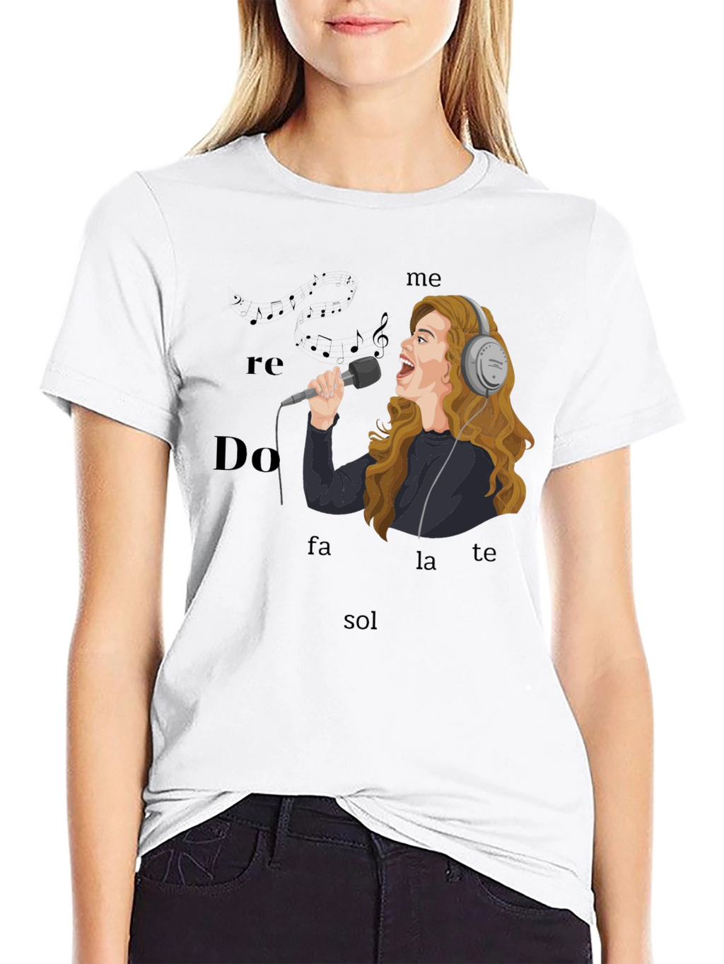 Singing T-Shirt - Music Notes & Singer Graphic Tee
