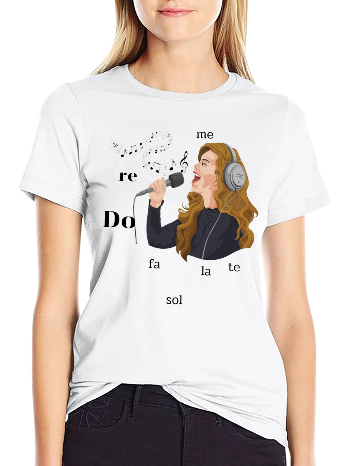 Singing T-Shirt - Music Notes & Singer Graphic Tee