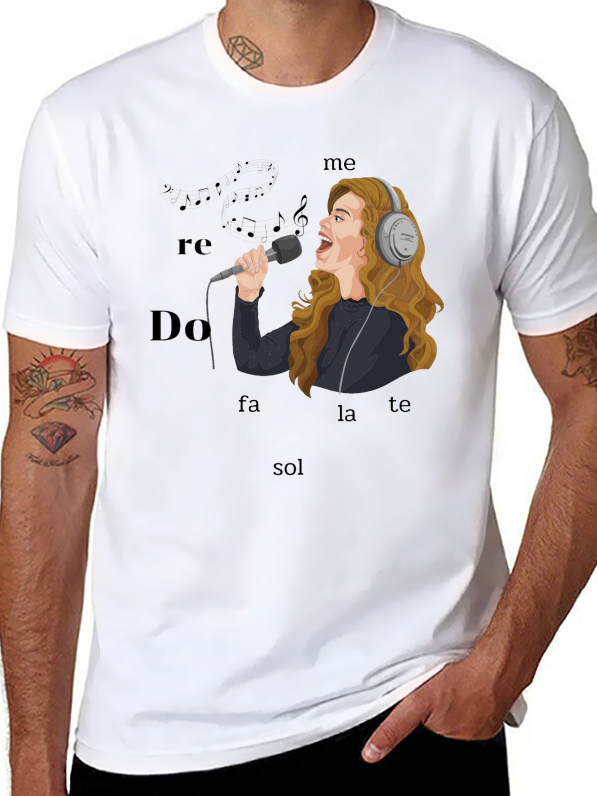 Singing T-Shirt - Music Notes & Singer Graphic Tee