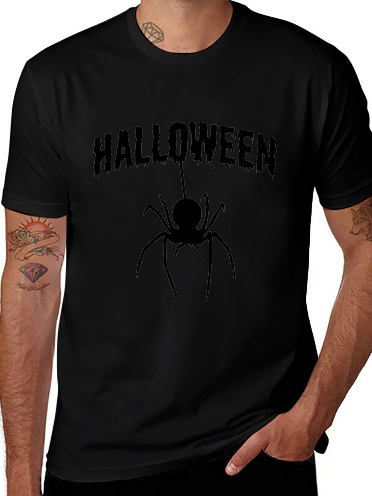 Halloween Spider Graphic T-Shirt