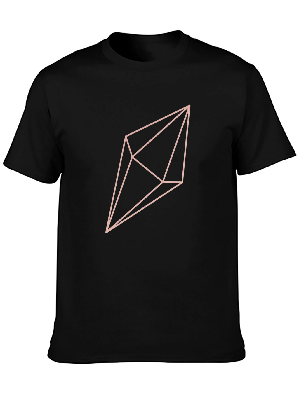Geometric Crystal Graphic T-Shirt - Black