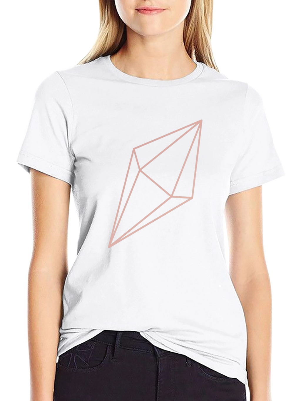 Geometric Crystal Graphic T-Shirt - Black