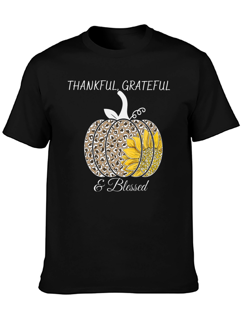 Thankful Grateful & Blessed Pumpkin T-Shirt