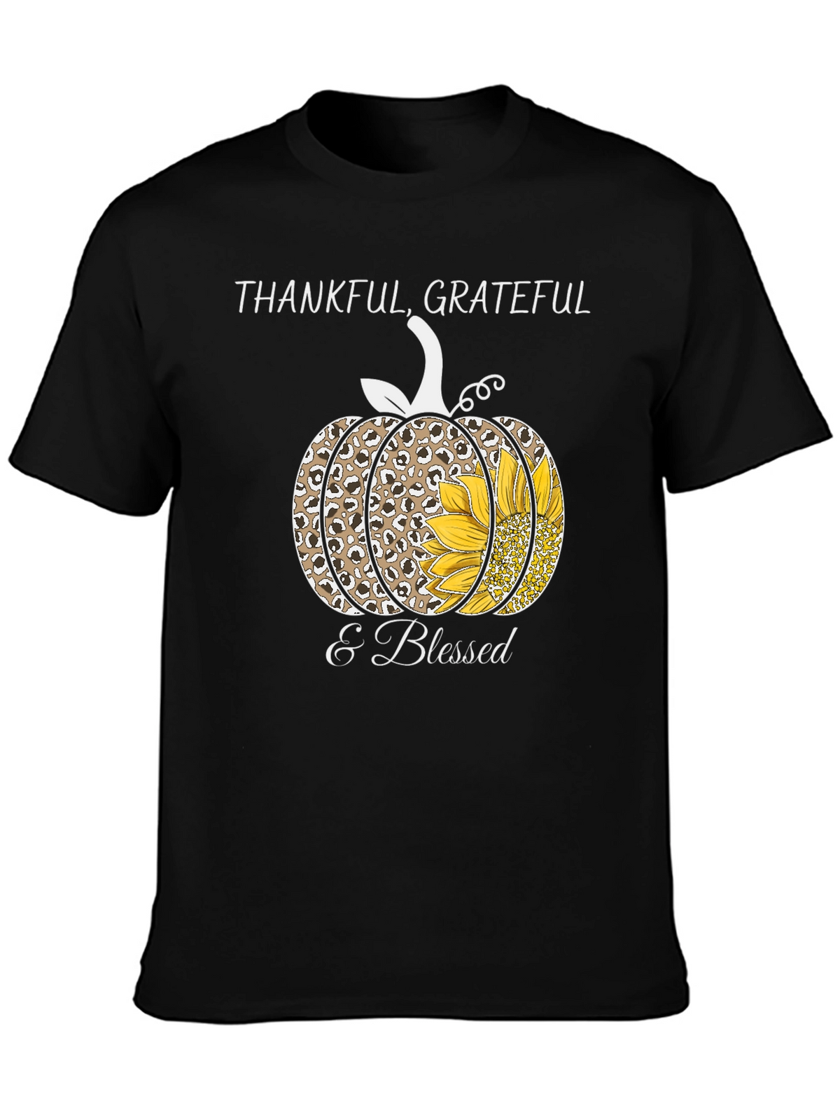 Thankful Grateful & Blessed Pumpkin T-Shirt