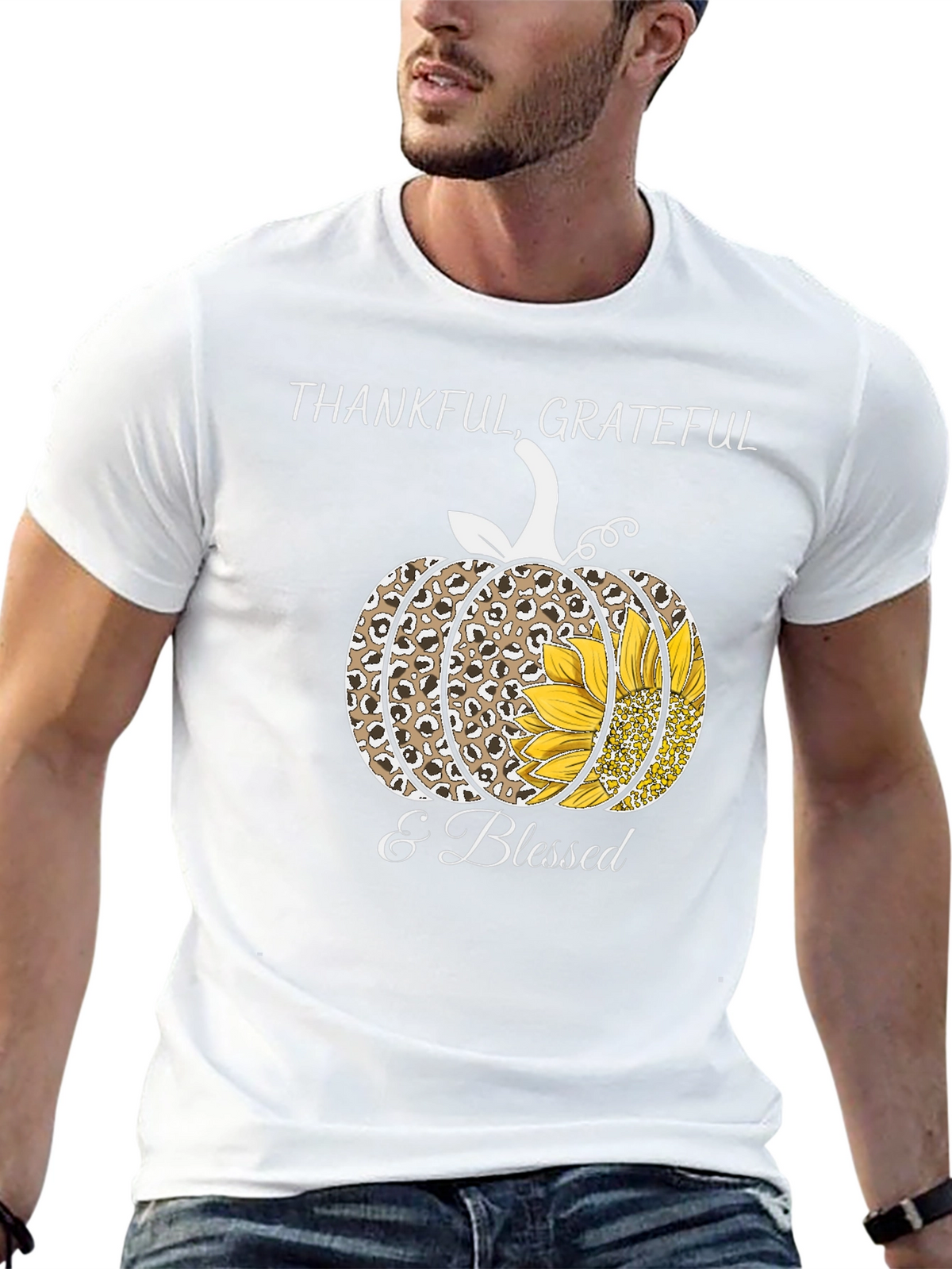 Thankful Grateful & Blessed Pumpkin T-Shirt