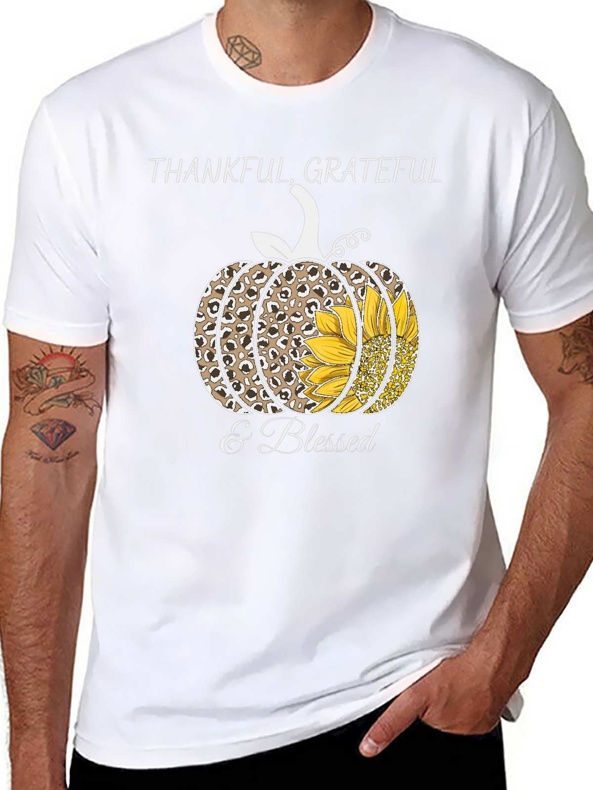 Thankful Grateful & Blessed Pumpkin T-Shirt