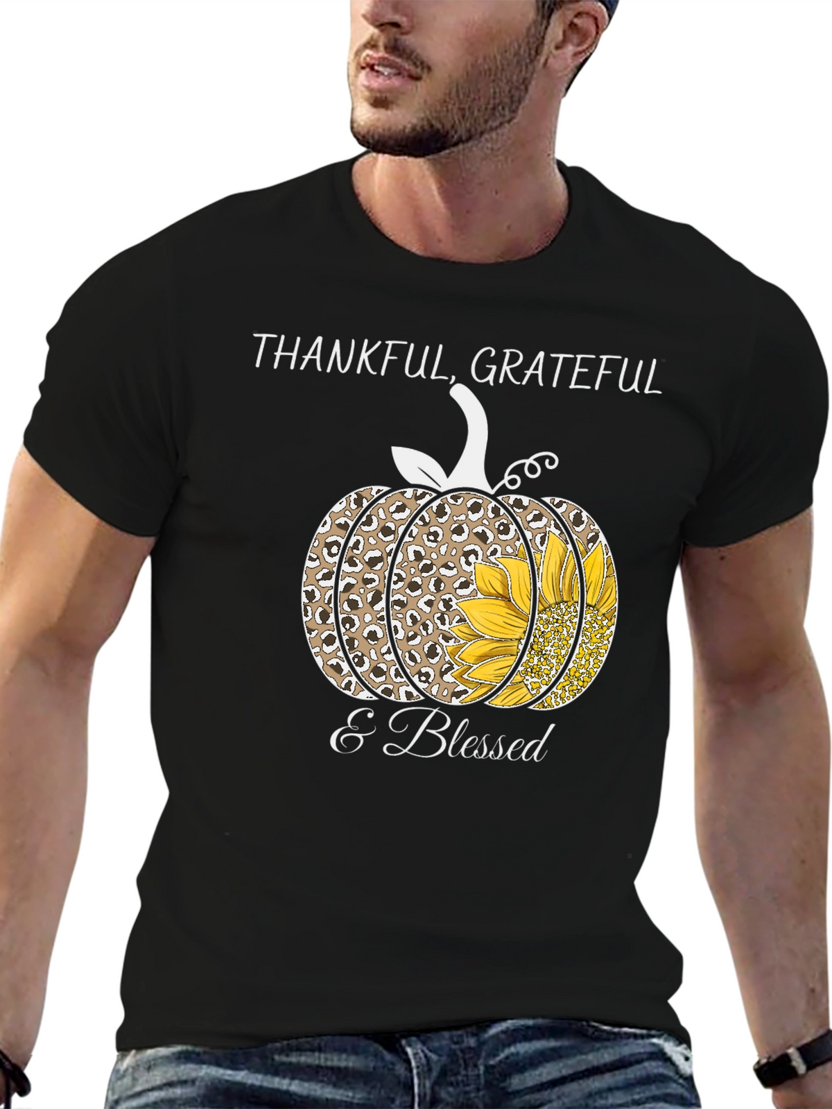 Thankful Grateful & Blessed Pumpkin T-Shirt