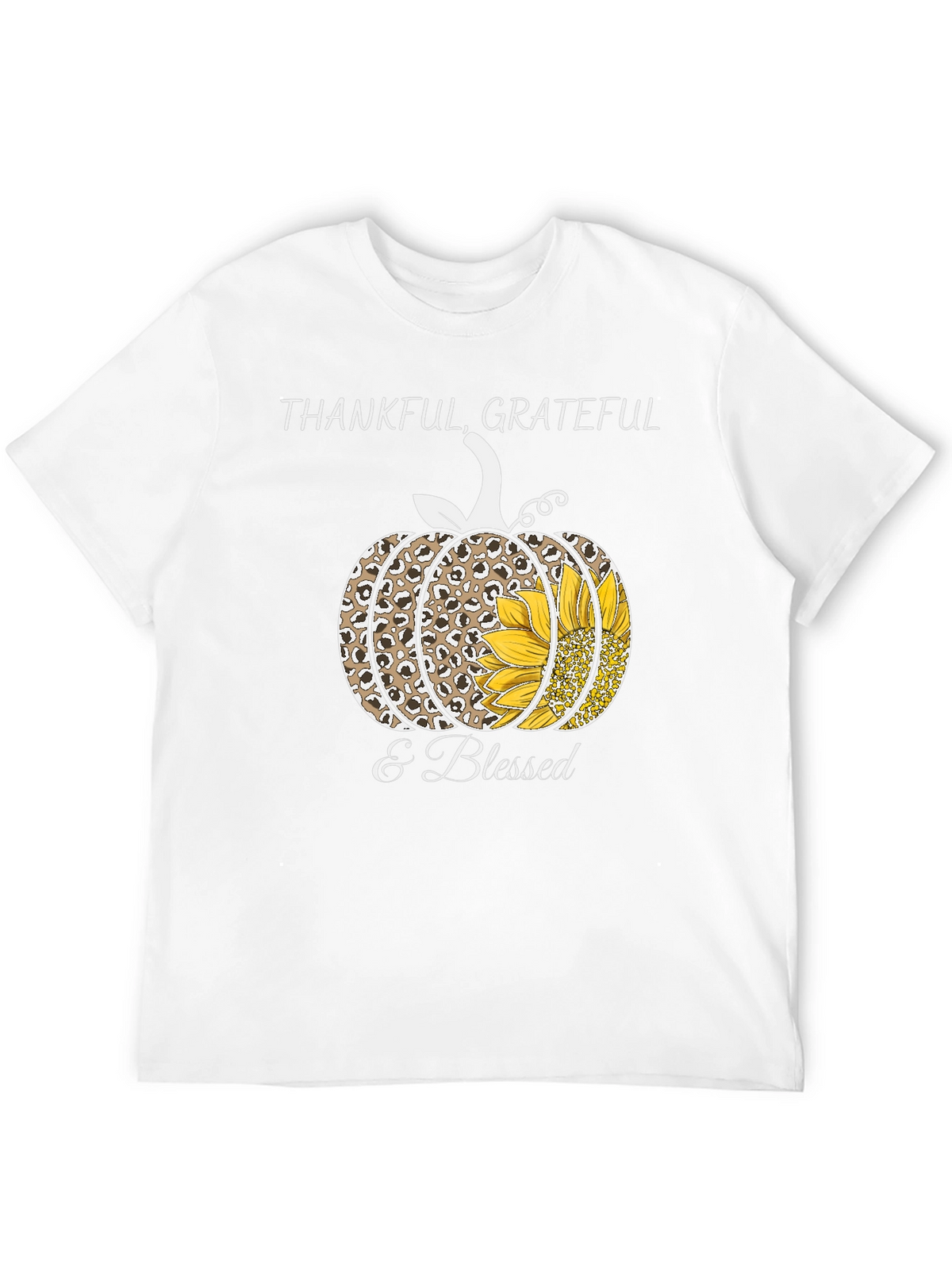 Thankful Grateful & Blessed Pumpkin T-Shirt