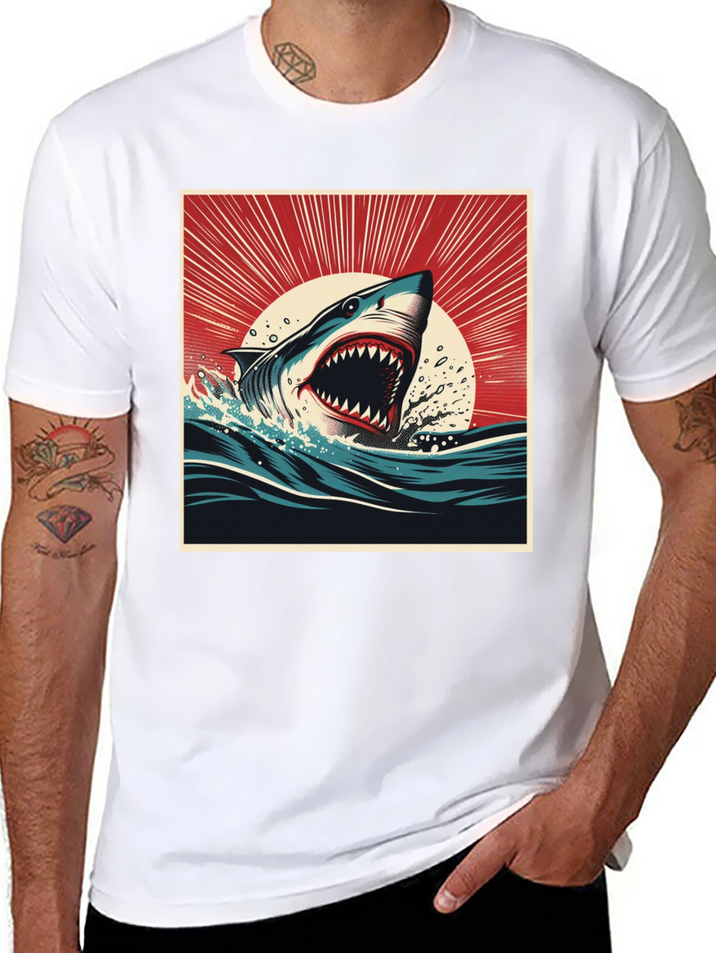 Shark Attack Graphic Tee - Bold Ocean Design