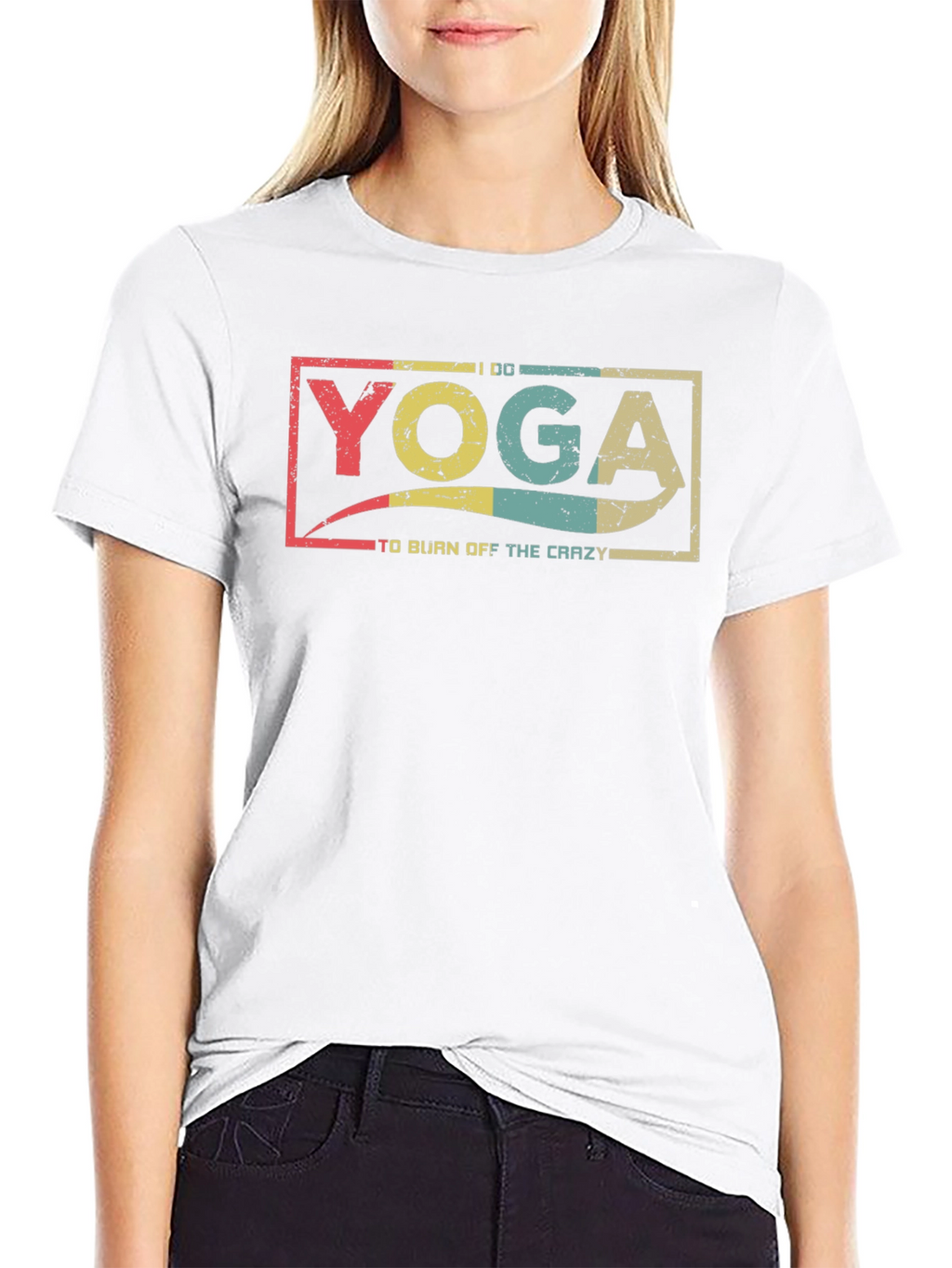 Yoga To Burn Off The Crazy Black T-Shirt