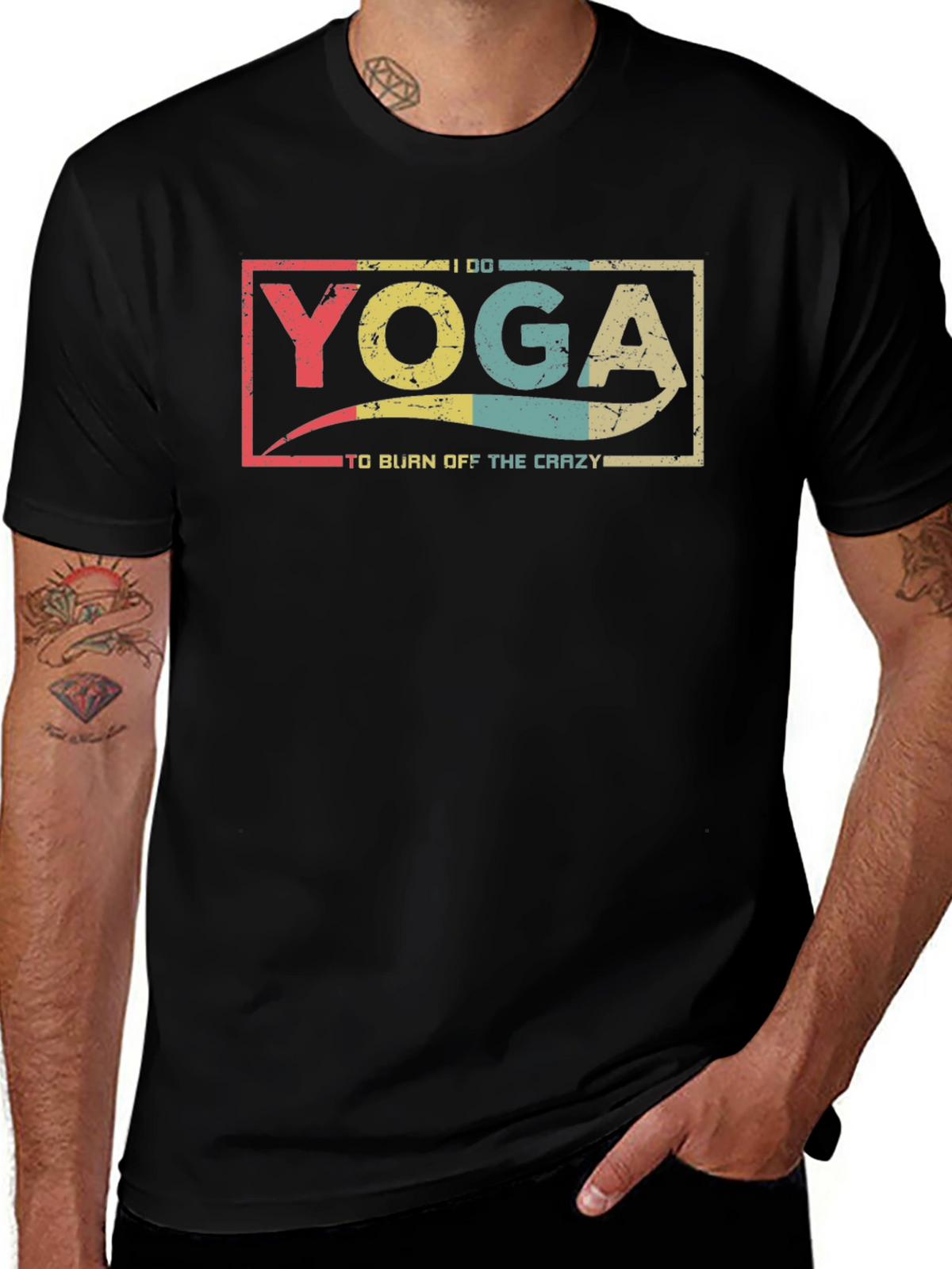 Yoga To Burn Off The Crazy Black T-Shirt