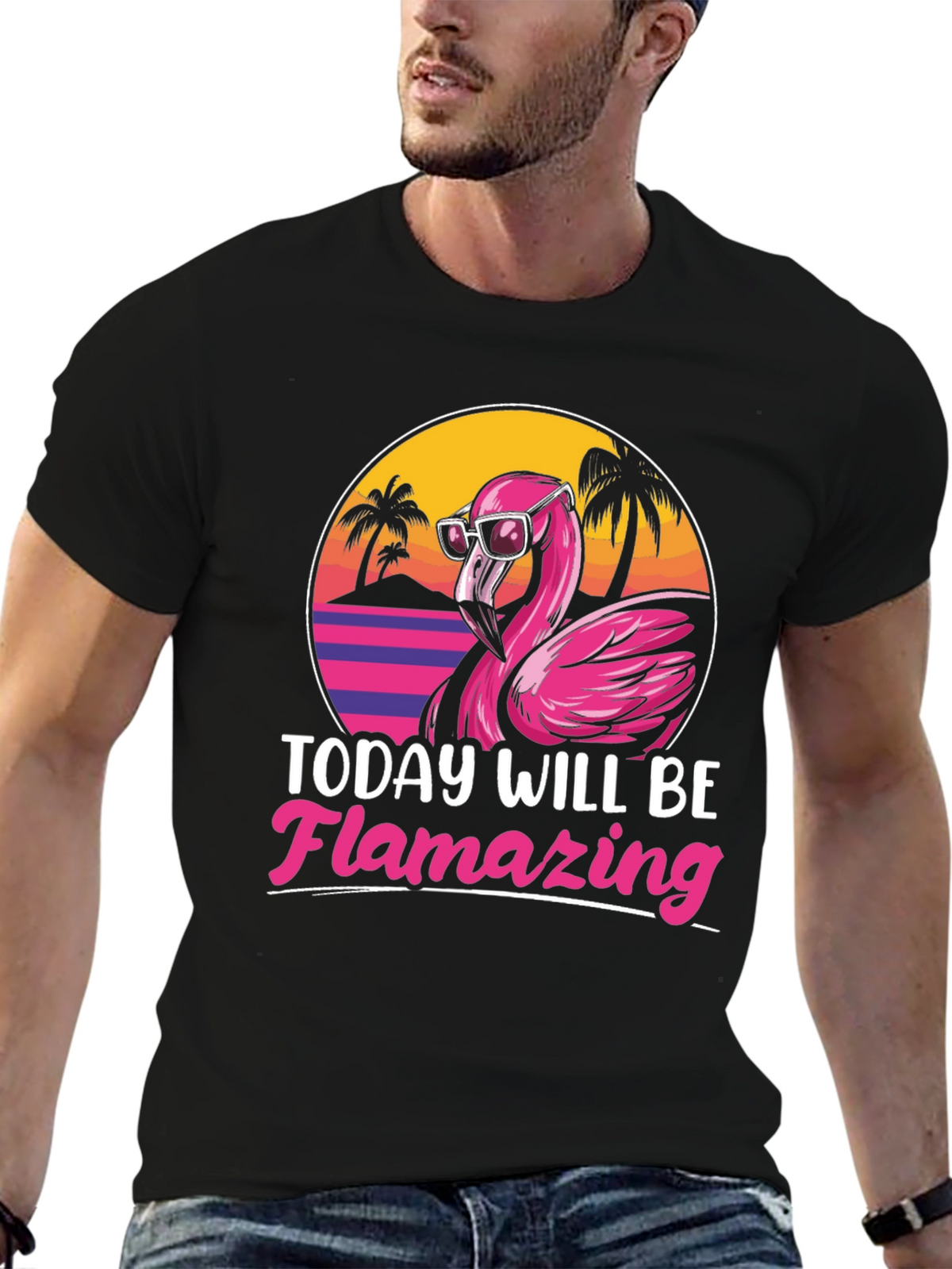 Flamingo Graphic T-Shirt - Today Will Be Flamazing
