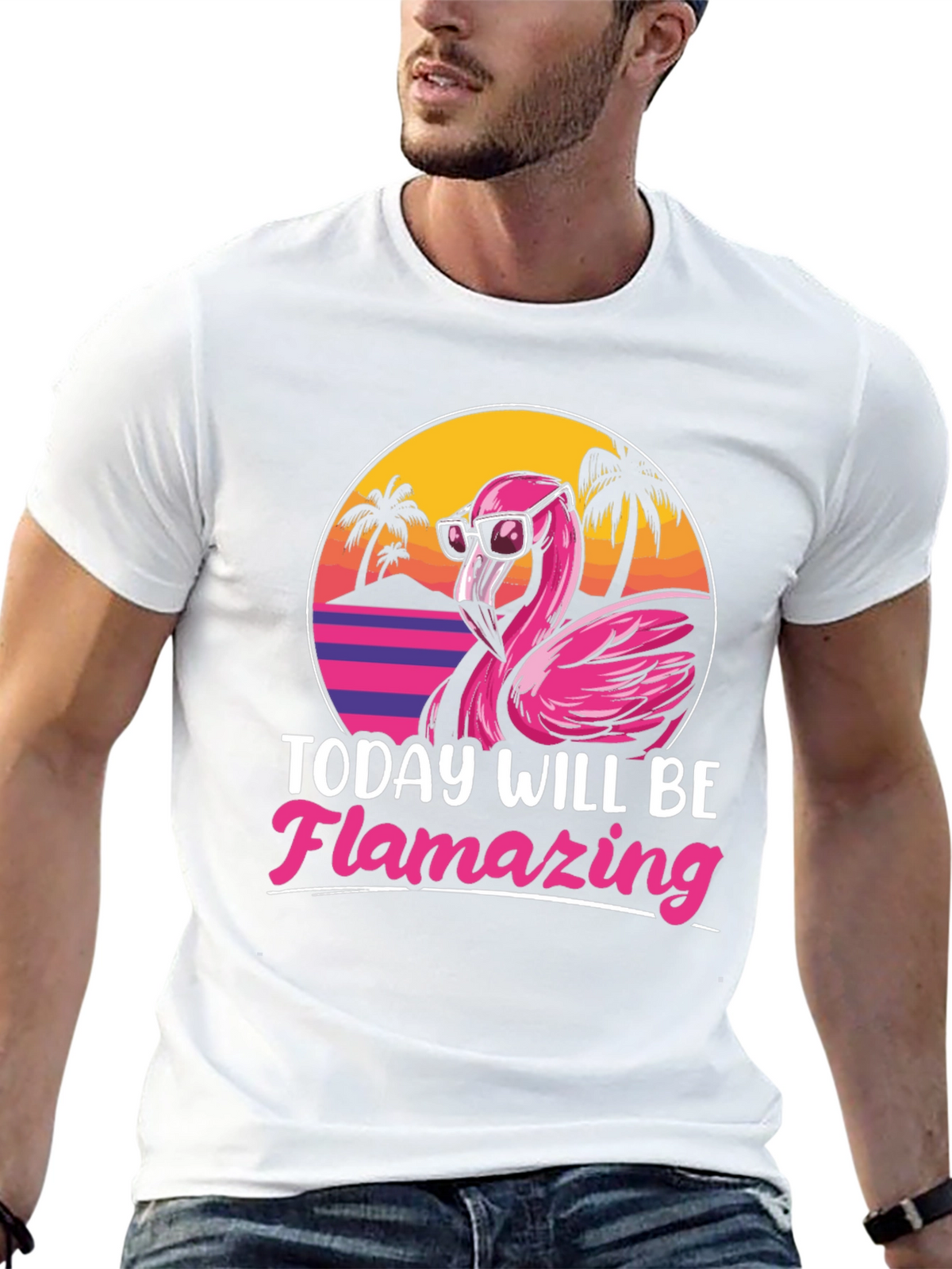 Flamingo Graphic T-Shirt - Today Will Be Flamazing