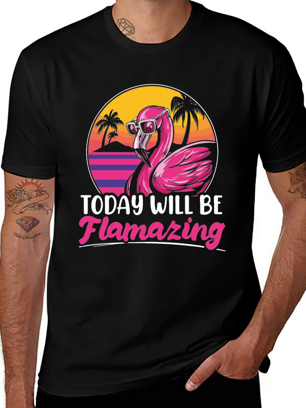 Flamingo Graphic T-Shirt - Today Will Be Flamazing