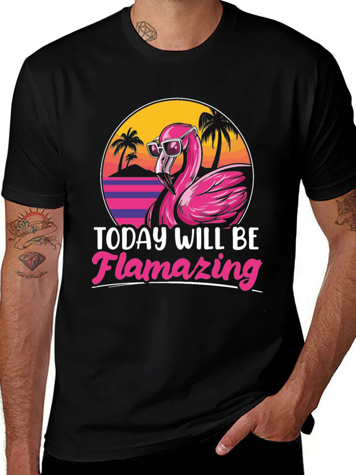 Flamingo Graphic T-Shirt - Today Will Be Flamazing