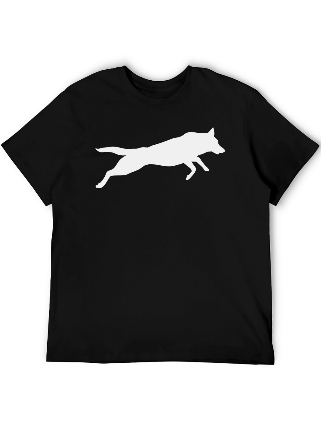 Black Tee with White Wolf Silhouette