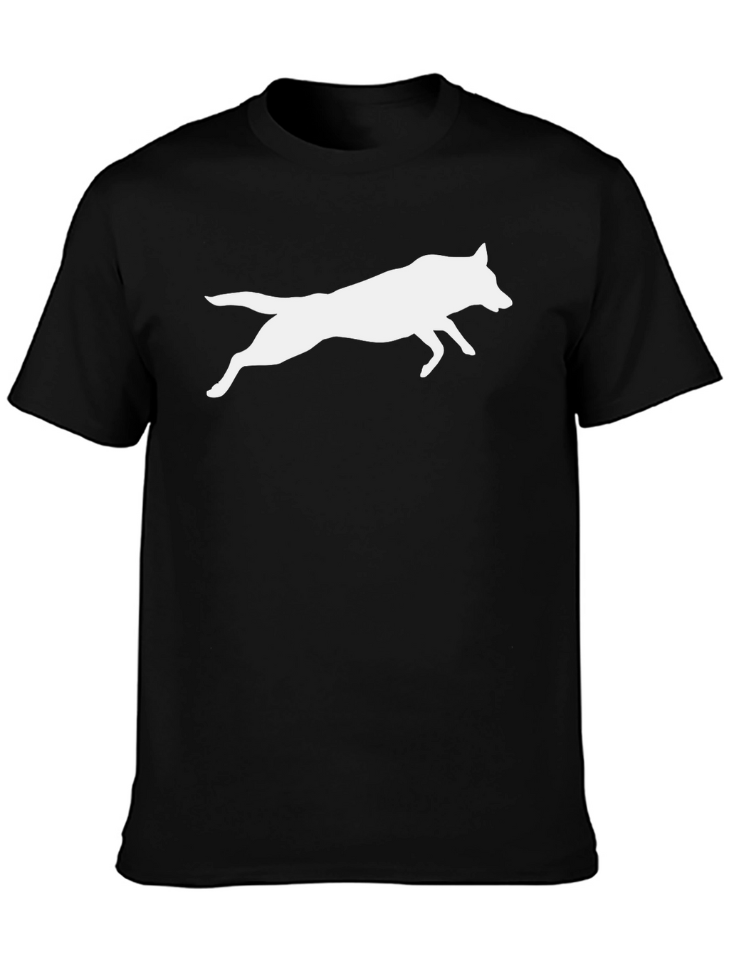 Black Tee with White Wolf Silhouette