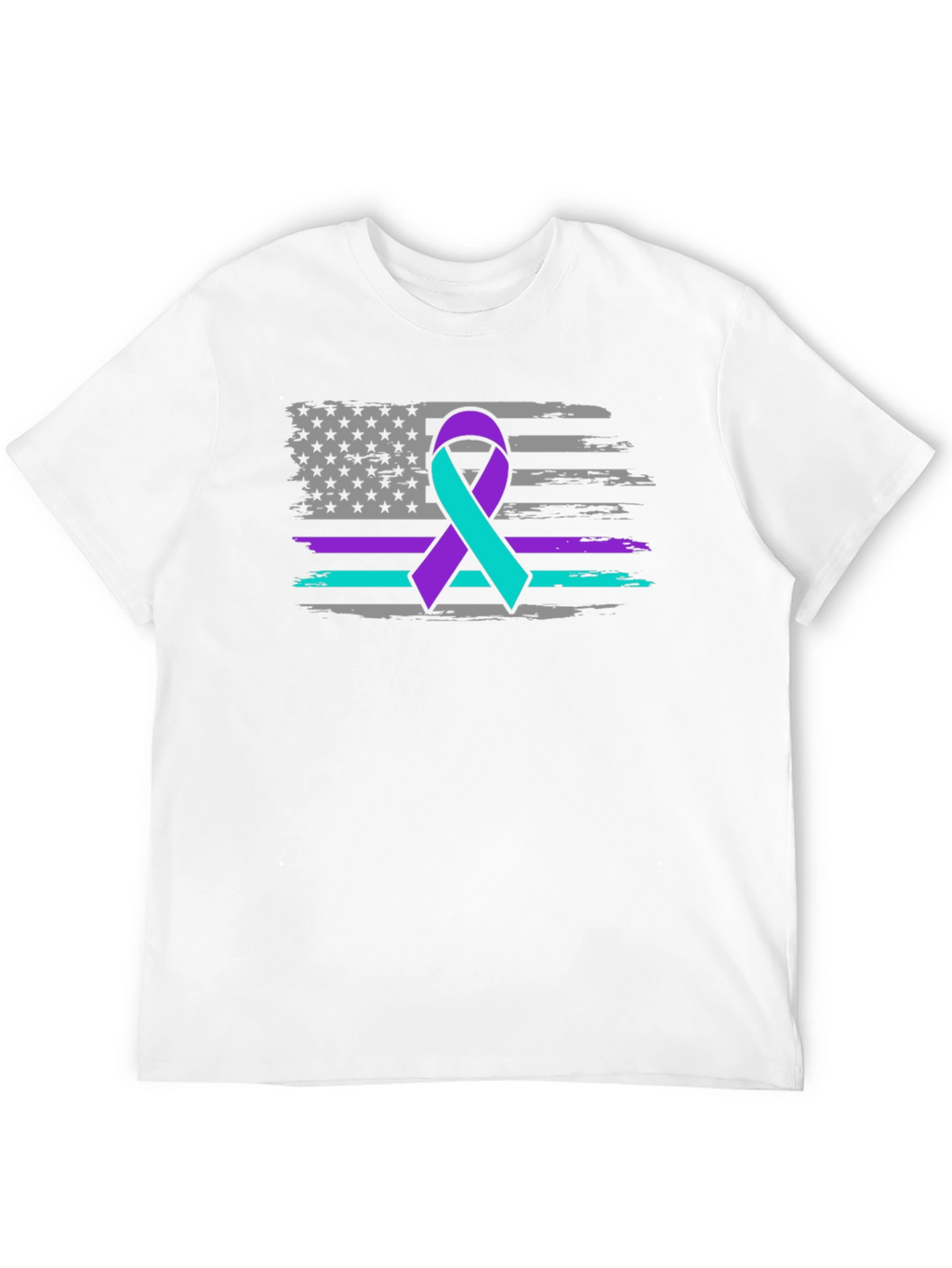 Awareness Ribbon USA Flag Graphic Tee