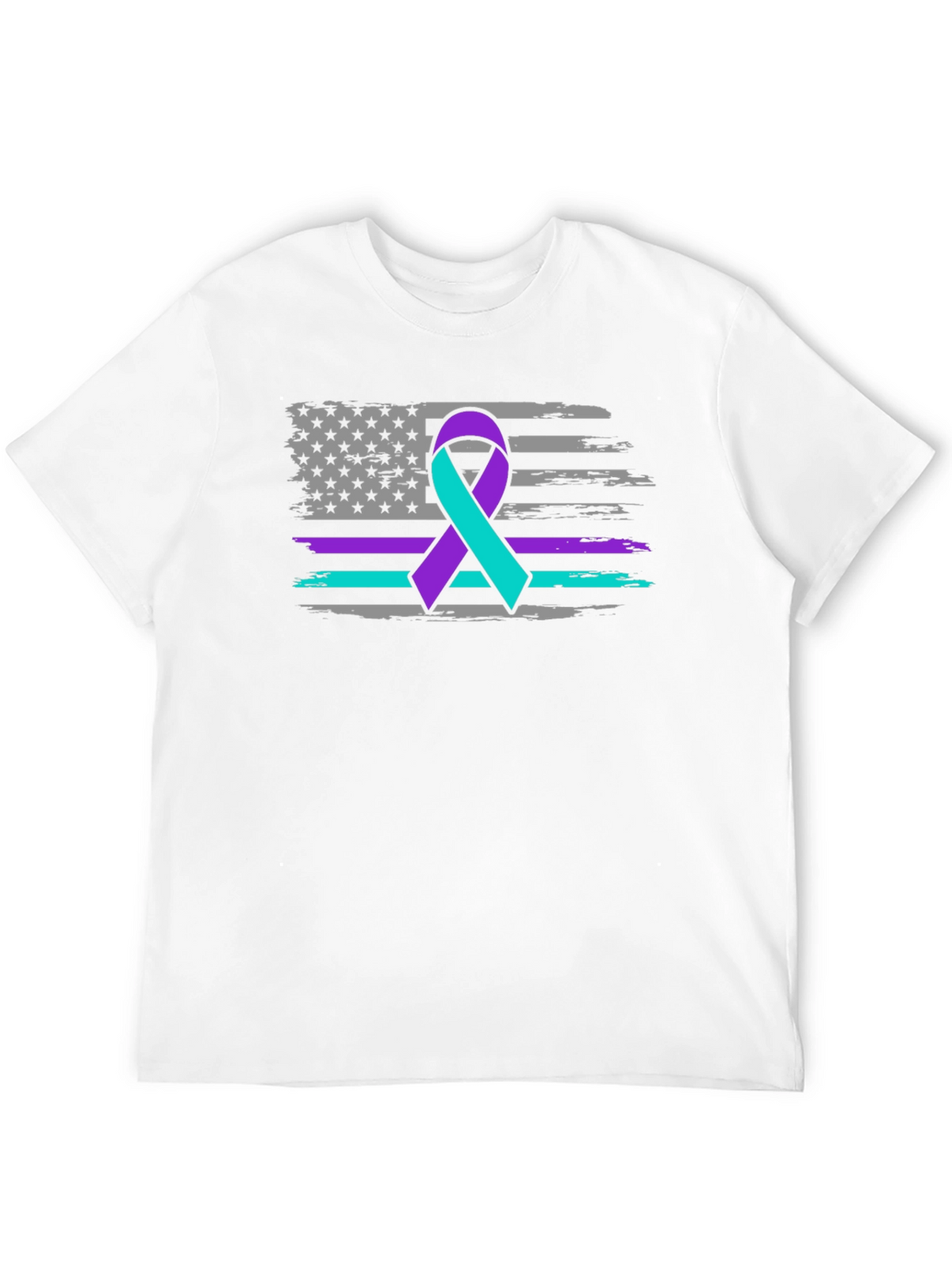 Awareness Ribbon USA Flag Graphic Tee