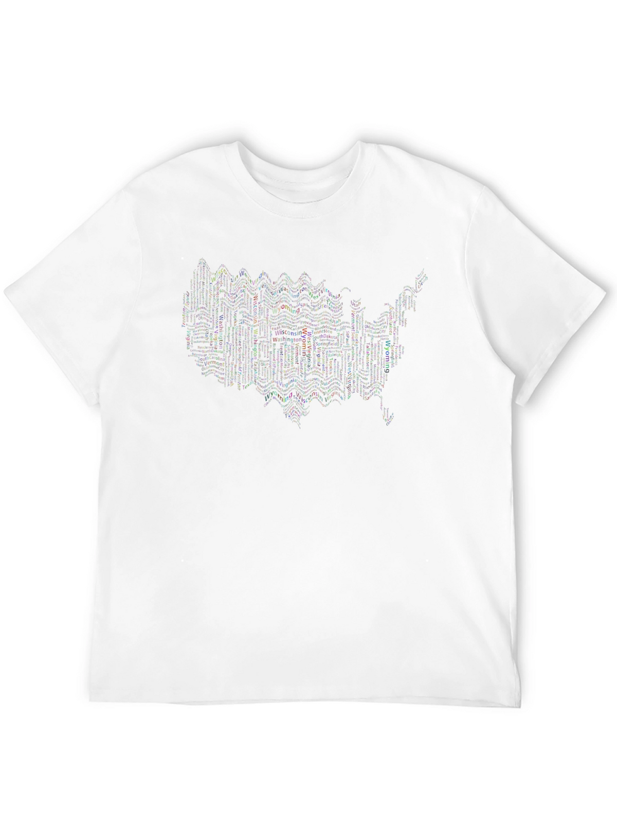 USA State Name Typography Graphic Tee