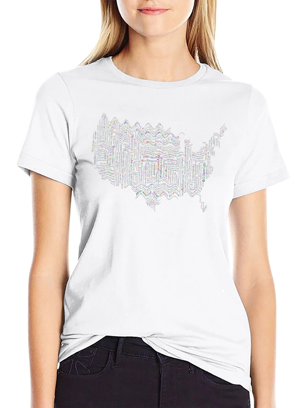 USA State Name Typography Graphic Tee
