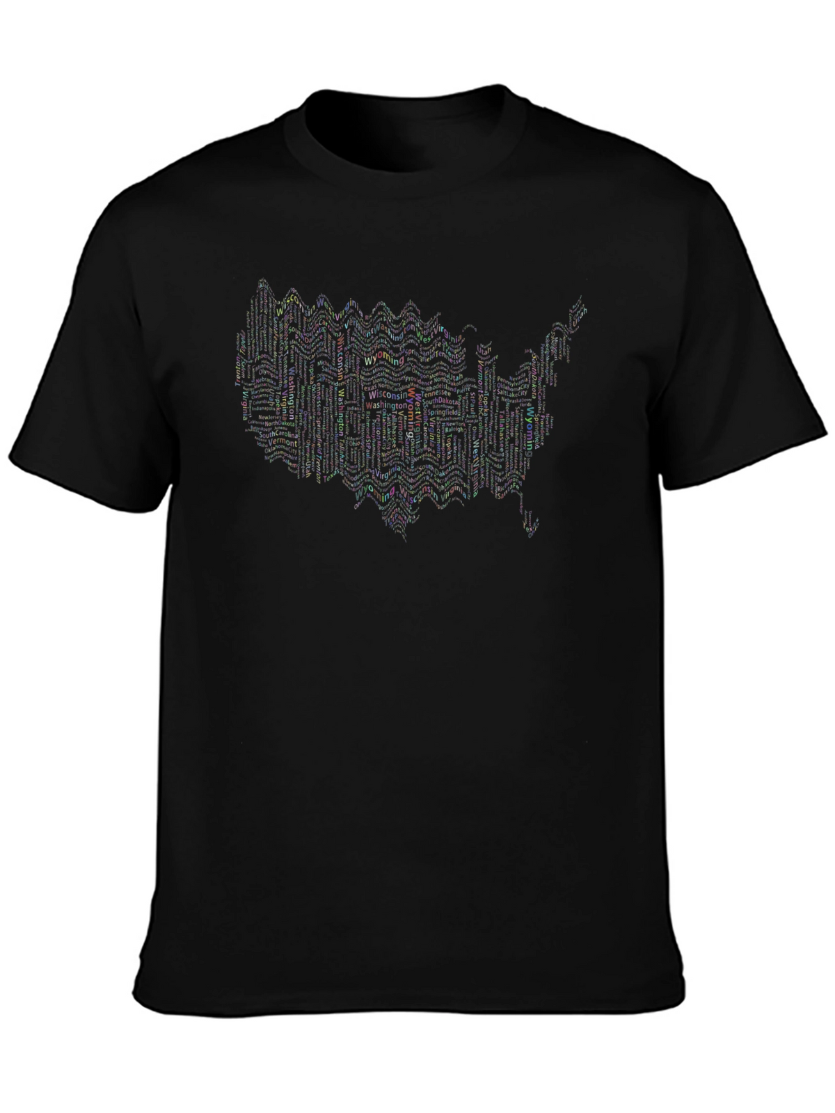 USA State Name Typography Graphic Tee