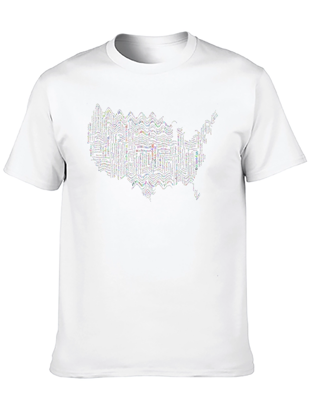 USA State Name Typography Graphic Tee