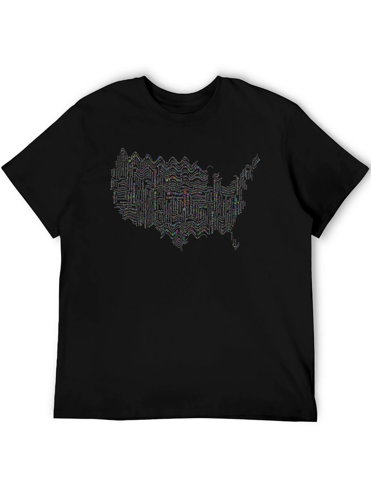 USA State Name Typography Graphic Tee