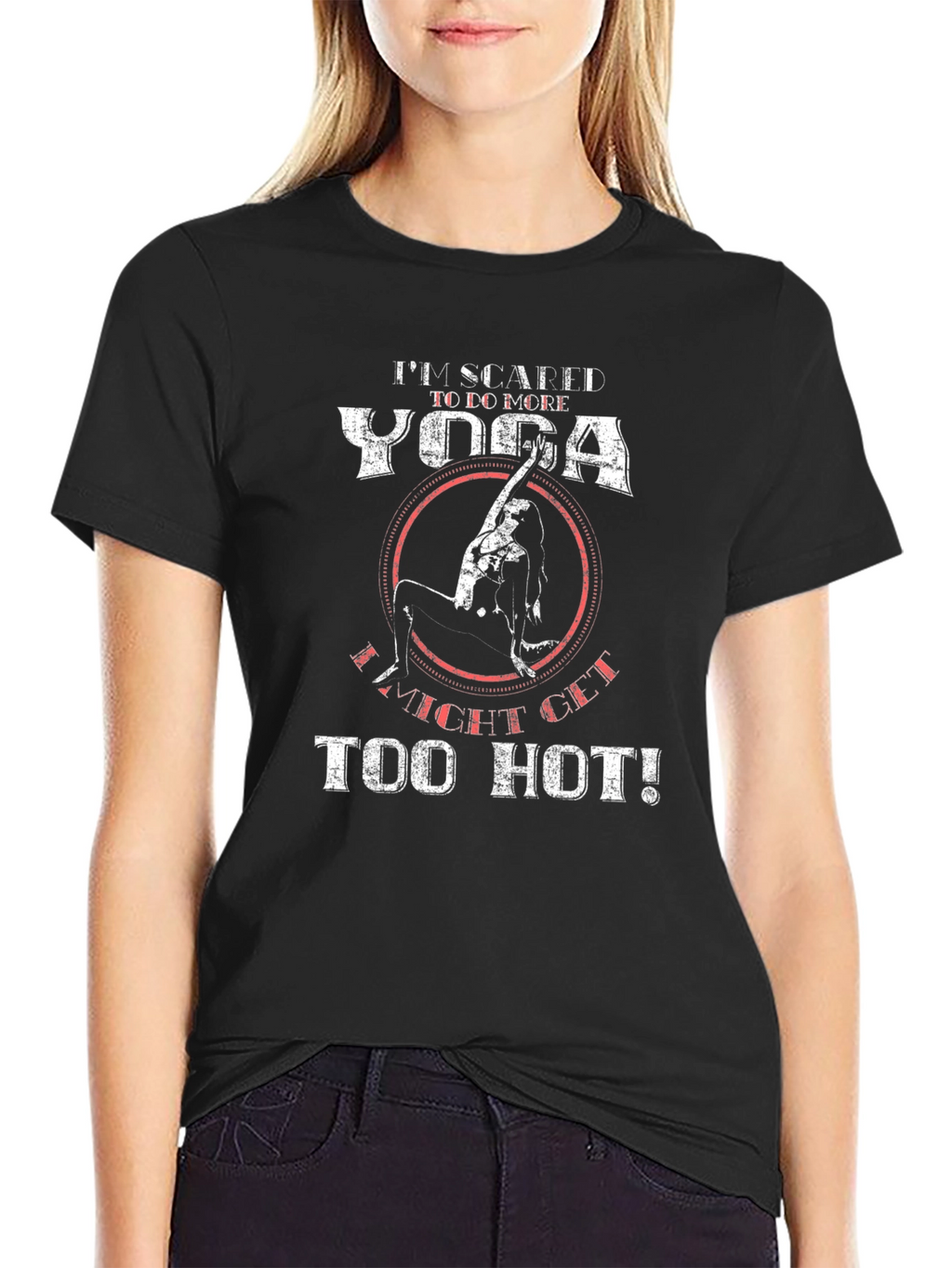 Yoga Too Hot Mens Black Graphic T-Shirt