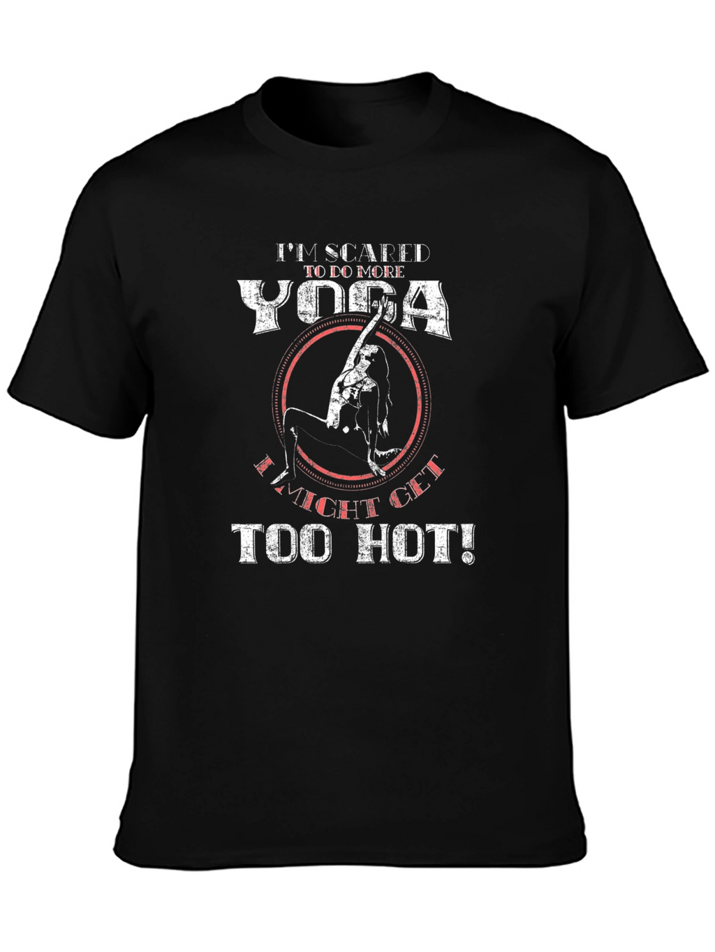 Yoga Too Hot Mens Black Graphic T-Shirt